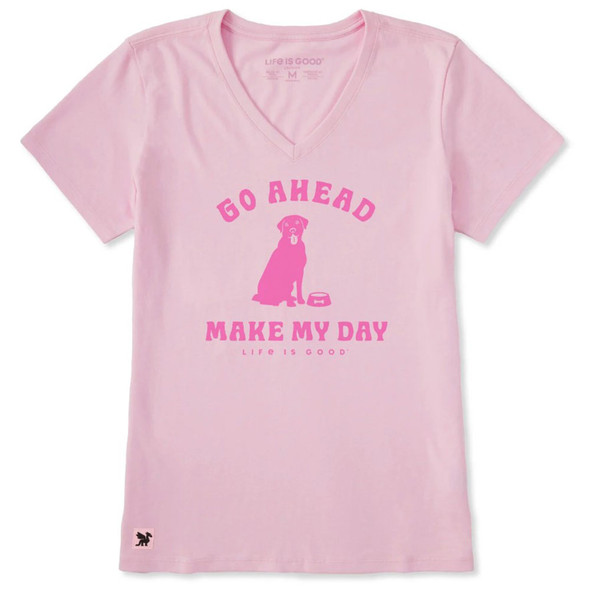 Life is Good Women's Go Ahead Make My Day Crusher-LITE V-Neck T-Shirt