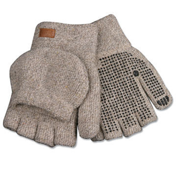 Kinco Men's Lined Half Finger Flip Mitt with PVC Dots
