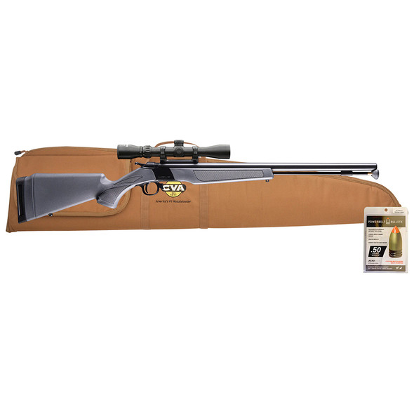CVA Wolf V2 Stealth Grey/Blued 50 Cal. Magnum Muzzleloader Combo w/ Konus Scope