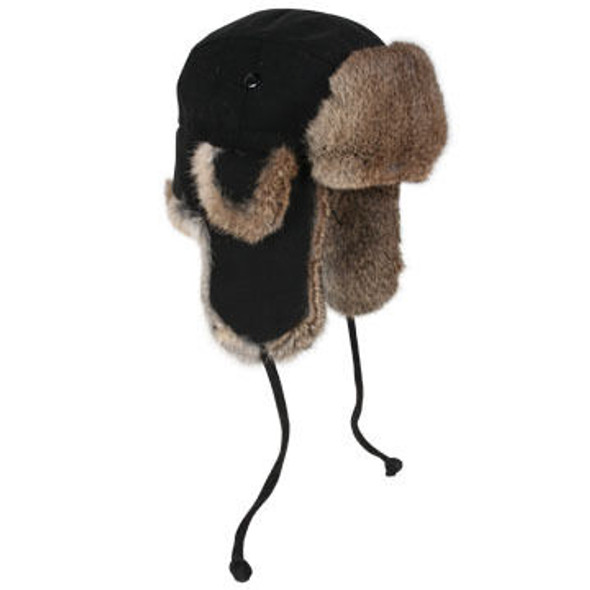 Crown Cap Wool Blend Rabbit Trimmed Aviator