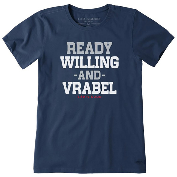 Life is Good Women's Ready Willing and Vrabel Short Sleeve Crusher Tee