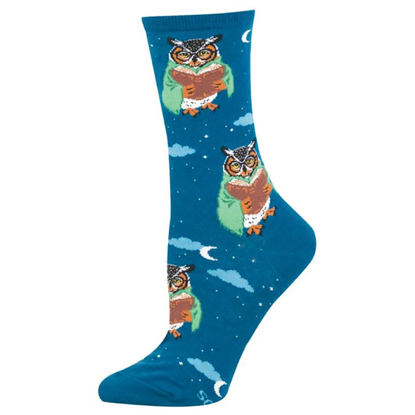 Socksmith Women's Up Owl Night Cotton Blend Crew Sock