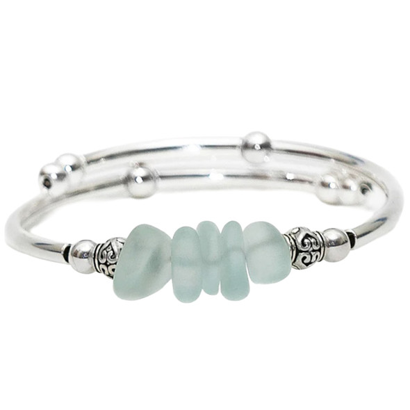 Crazyarrt Women's "coke" bottle Nugget Sea Glass Bracelet