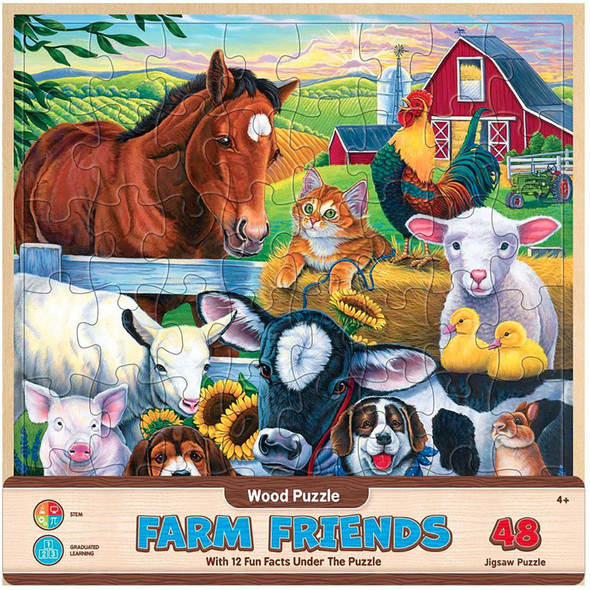 Leanin' Tree Wood Jigsaw Puzzle - Farm Friends