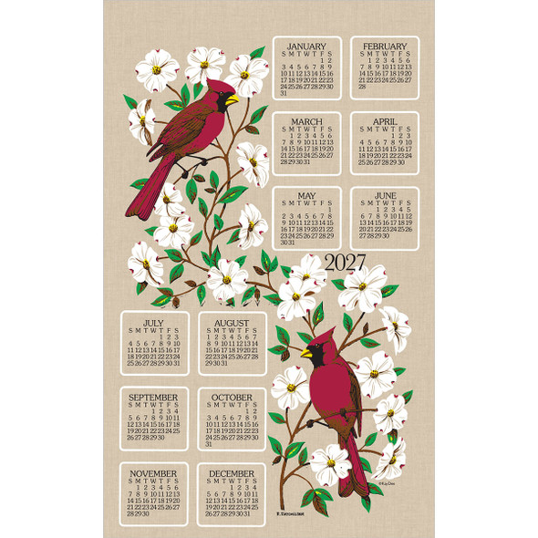 Kay Dee Designs 2027 Dogwood & Cardinal Calendar Towel