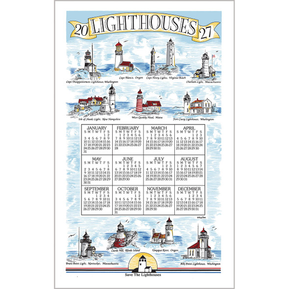 Kay Dee Designs 2027 Lighthouses Calendar Towel