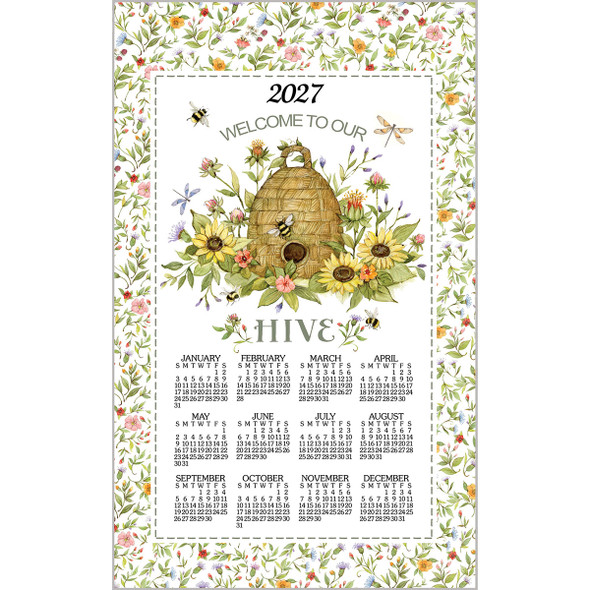 Kay Dee Designs 2027 Bee Floral Calendar Towel