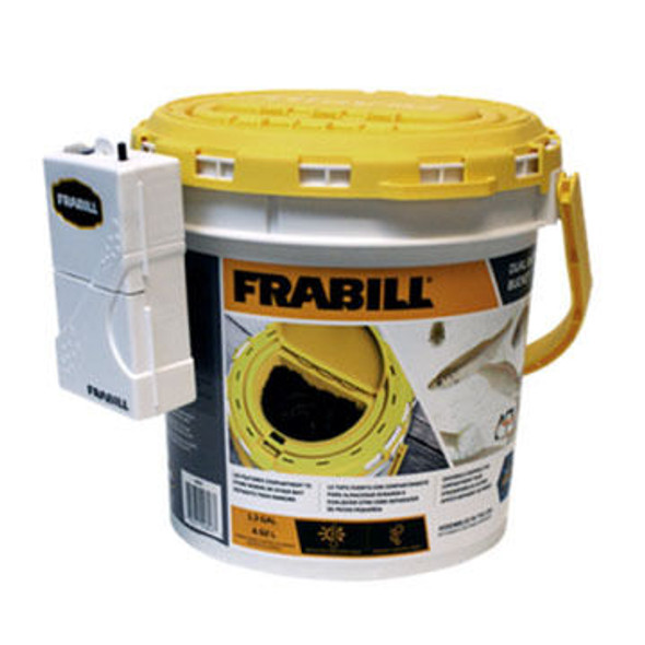 Frabill Dual Fish Bait Bucket w/ Clip-on Aerator Frabill Dual Fish Bait Bucket w/ Clip-on Aerator