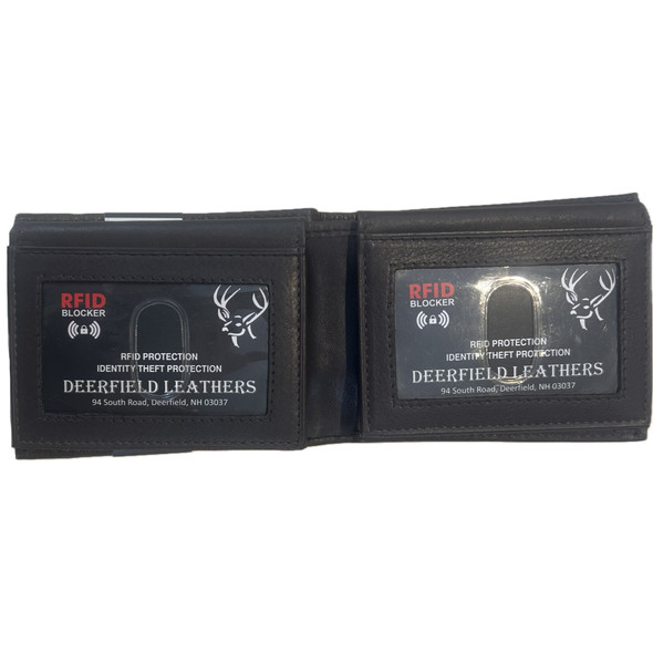 Deerfield Leathers Men's Classic Leather Bifold RFID Wallet