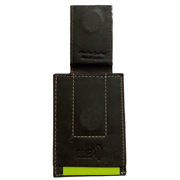 Deerfield Leathers Men's Crazy Horse RFID Rustic Look Leather Magnetic Money Clip Wallet