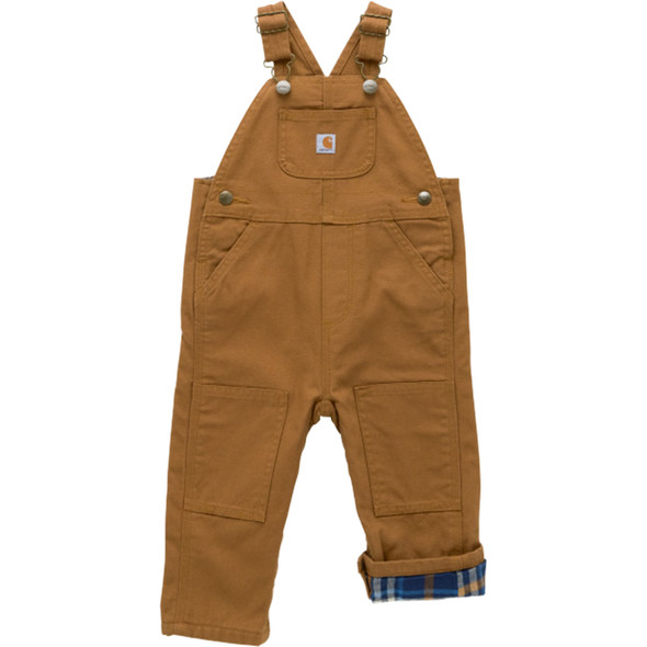 Carhartt Infant/Toddler Boy's Washed Canvas Flannel-Lined Bib Overall