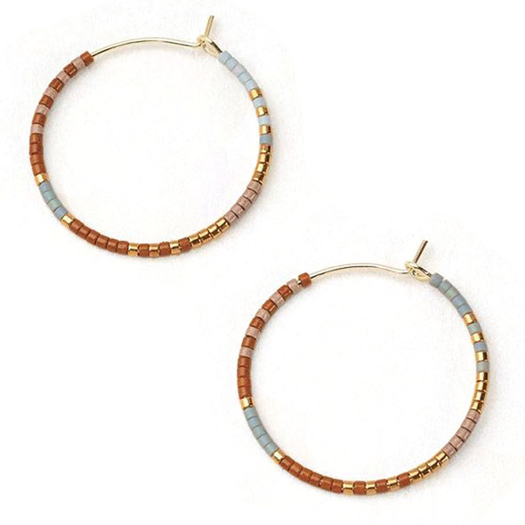 Scout Curated Wears Women's Chromacolor Miyuki Small Hoop Earring - Desert Multi/Gold