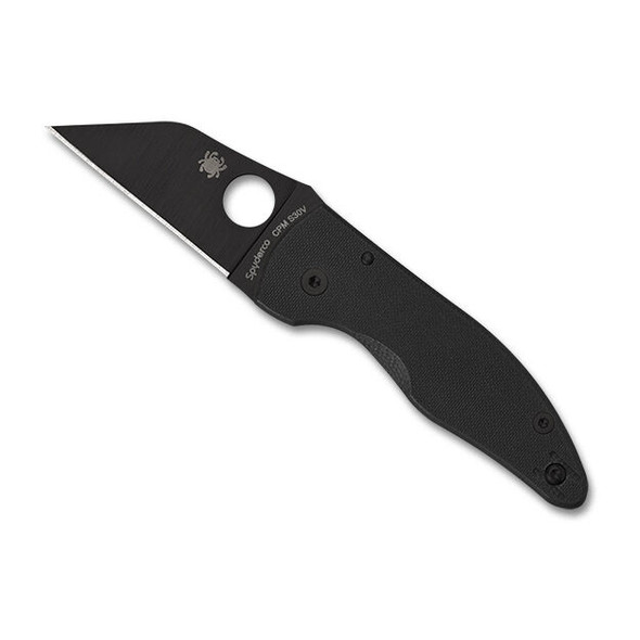 Spyderco MicroJimbo Black Blade PlainEdge Folding Knife