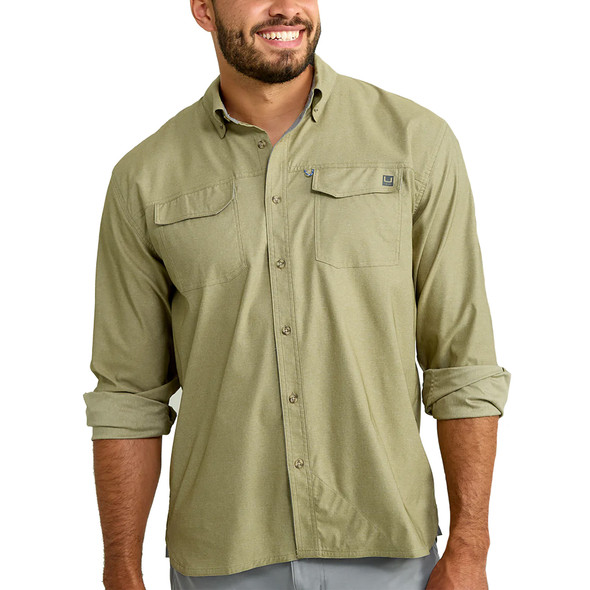 Huk Men's Hawser Tech Lightweight Flannel Long-Sleeve Shirt