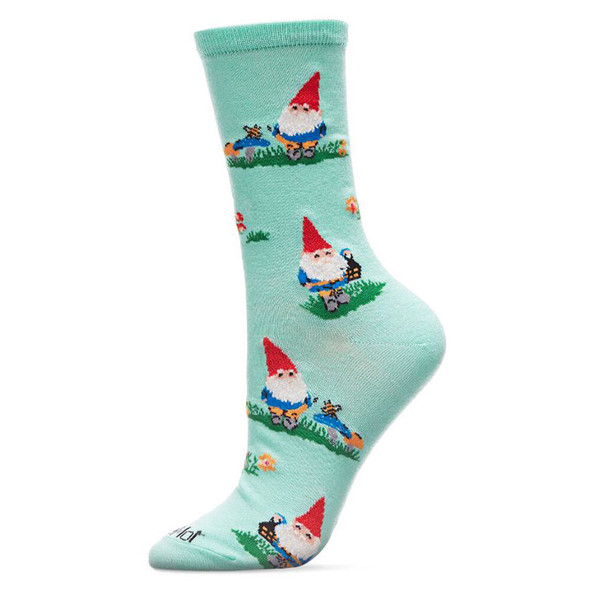 MeMoi Women's Gnome Invasion Bamboo Blend Crew Sock