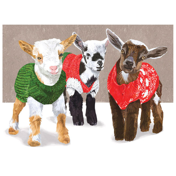 Allport Editions Goats In Sweaters Boxed Holiday Cards