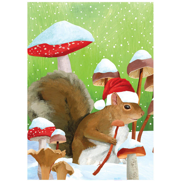 Allport Editions Winter Squirrel and Mushroom Boxed Holiday Cards