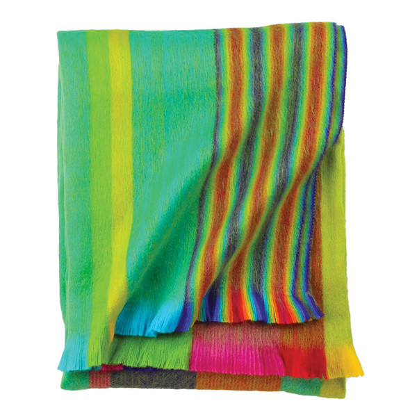 Pokoloko Caravan Multi Stripe Fringed Alpaca Blanket Pokoloko Caravan Multi Stripe Fringed Alpaca Blanket