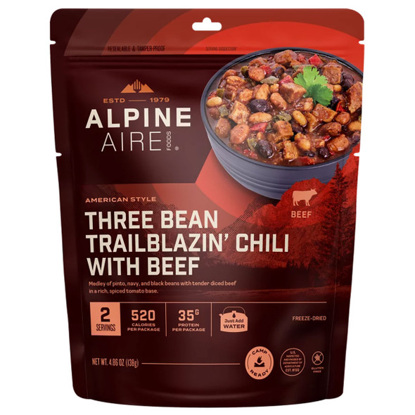 AlpineAire Three Bean Trailblazin' Chili with Beef Meal - 2 Servings