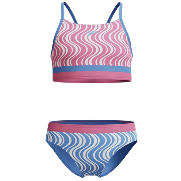 Speedo Girl's Printed Blue Swimsuit Set, 2-Piece