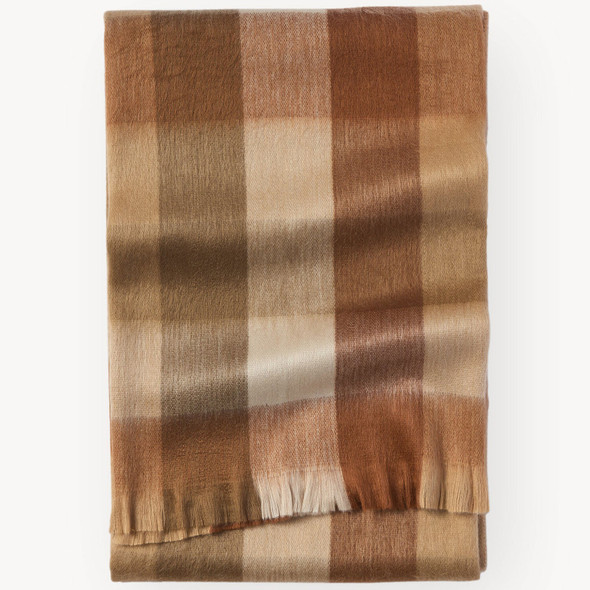 Pokoloko Fringed Cinnamon Check Alpaca Throw Pokoloko Fringed Cinnamon Check Alpaca Throw