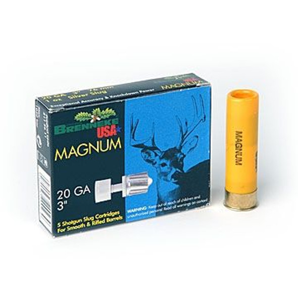 Brenneke USA Magnum 20 GA 3" 1 oz. Slug Ammo (5)