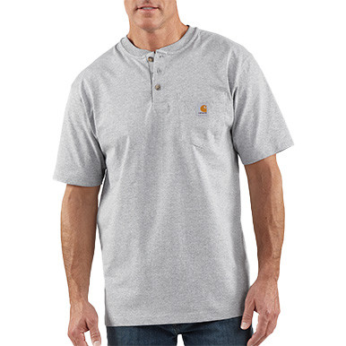Carhartt Men's Big & Tall Loose Fit Heavyweight Short-Sleeve Pocket Henley T-Shirt