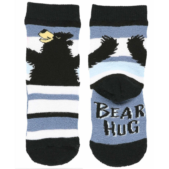 Lazy One Infant Blue Stripe Bear Hug Sock Lazy One Infant Blue Stripe Bear Hug Sock