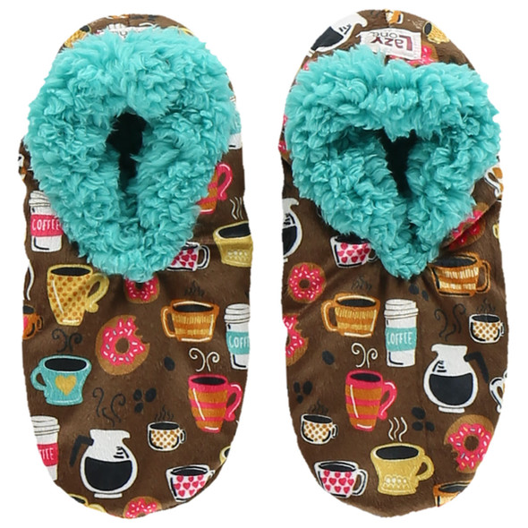 Lazy One Women's Latte Sleep Coffee Fuzzy Feet Slipper