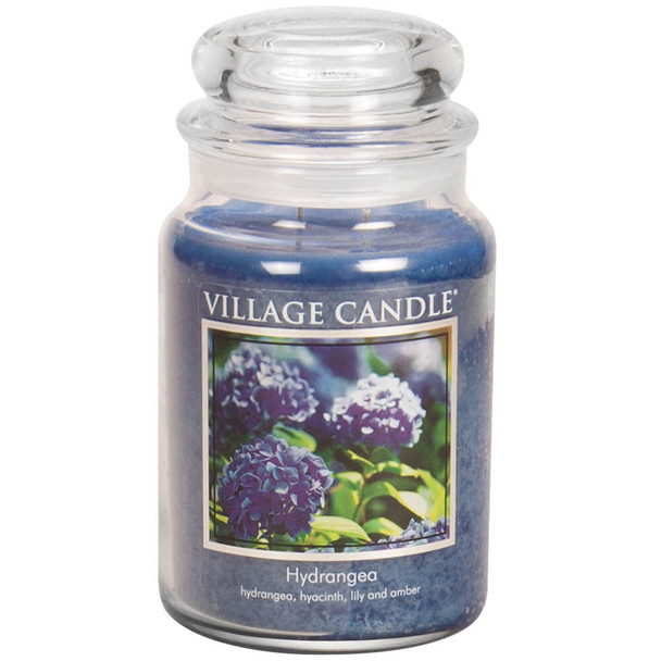 Village Candle Large Glass Jar Candle - Hydrangea