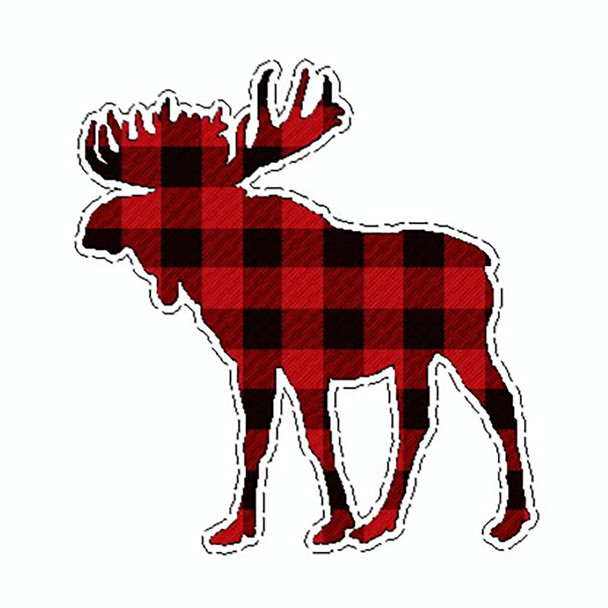 Sticker Cabana Buffalo Plaid Moose Mini Sticker
