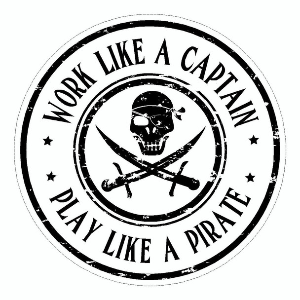 Sticker Cabana Work Like A Captain Mini Sticker