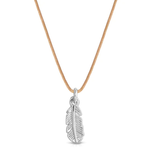 Lucky Feather Women's Lightness of Being Silver Feather Necklace