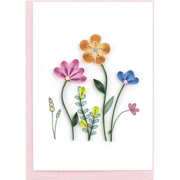 Quilling Card Wildflowers Gift Enclosure Mini Card
