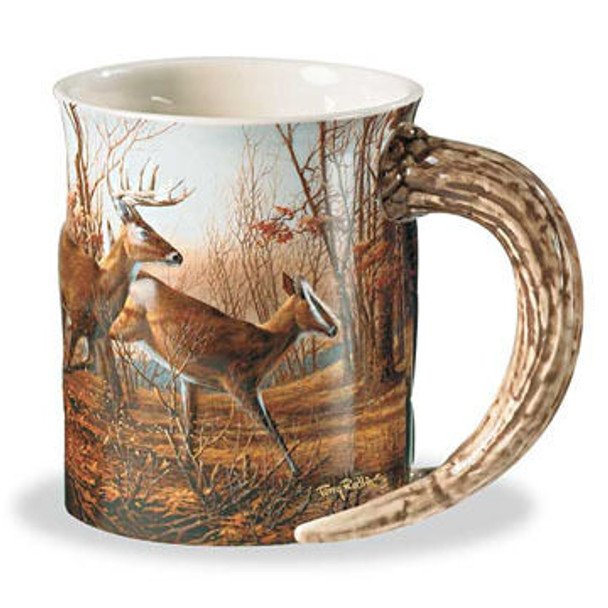 Wild Wings Autumn Run Deer Sculpted Mug