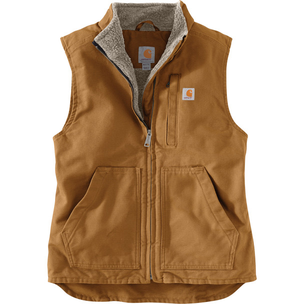 Carhartt Women's Relaxed Fit Washed Duck Sherpa-Lined Mock Neck Vest