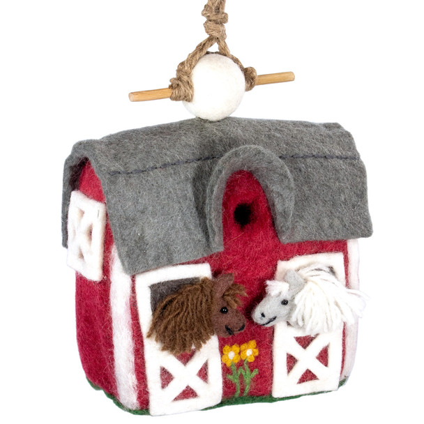 Wild Woolies Country Stable Hand-Felted Birdhouse