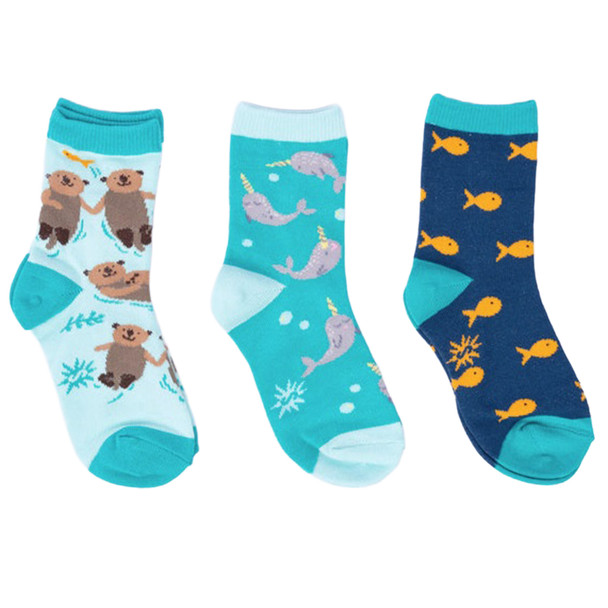 Sock It To Me Youth My Otter Half Crew Sock, 3-Pack