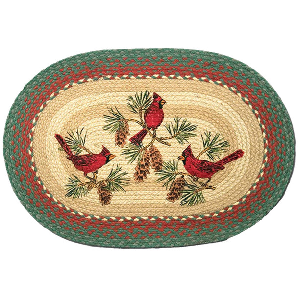 Capitol Earth Cardinals Oval Patch Braided Rug