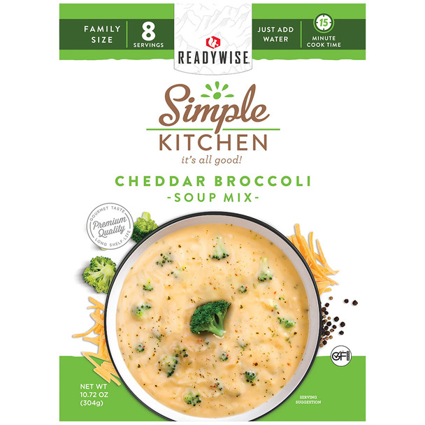 ReadyWise Simple Kitchen Cheddar Broccoli GF Soup Mix - 8 Servings