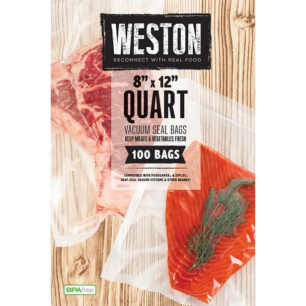 Weston Pre-Cut Vacuum Sealer Quart Bags 100 Kittery