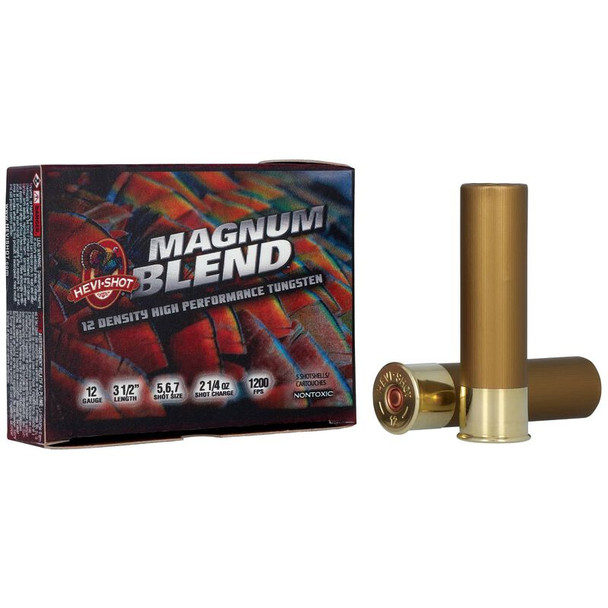 Hevi-Shot Magnum Blend 12 GA 3-1/2" 2-1/4 oz. #5/6/7 Shotshell Ammo (5)