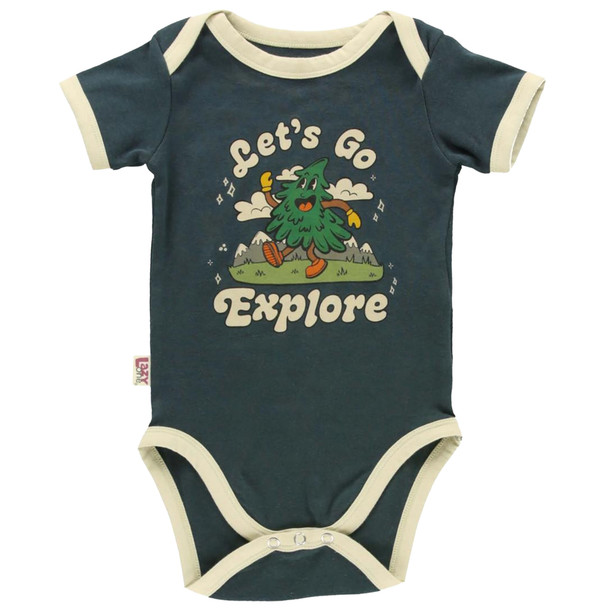 Lazy One Infant Let's Go Explore Short-Sleeve Creeper Onesie