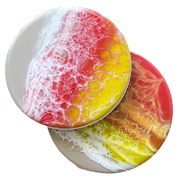 Vixen Hollow Arts Glowing Sunset Coaster Set Vixen Hollow Arts Glowing Sunset Coaster Set
