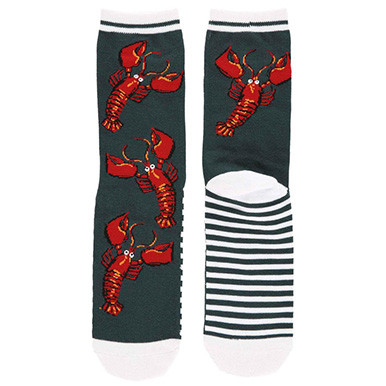 Lazy One Men's Lobster Stripe Crew Sock
