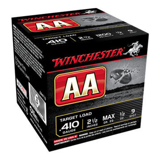 Winchester AA Target 410 GA 2-1/2" 1/2 oz. #9 Shotshell Ammo (25)
