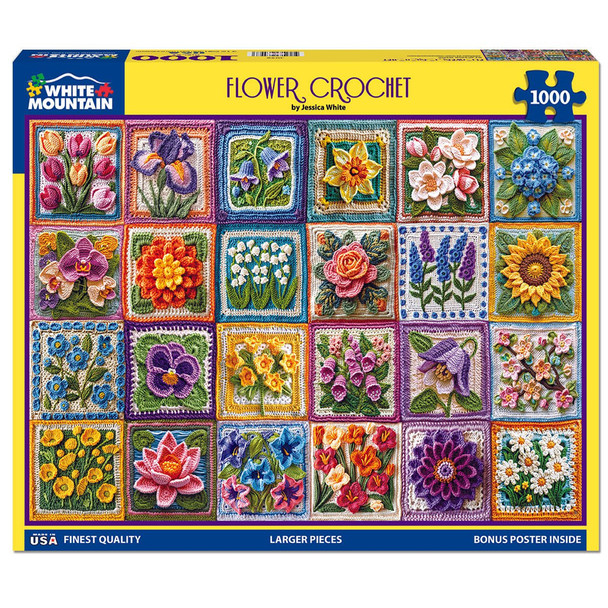 White Mountain Jigsaw Puzzle - Flower Crochet