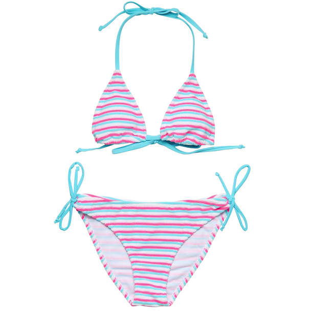 Snapper Rock Swimwear Teen Girl's Sorbet Stripe Triangle Bikini Set, 2-Piece