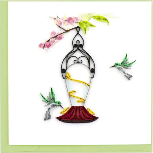 Quilling Card Hummingbird Feeder Greeting Card