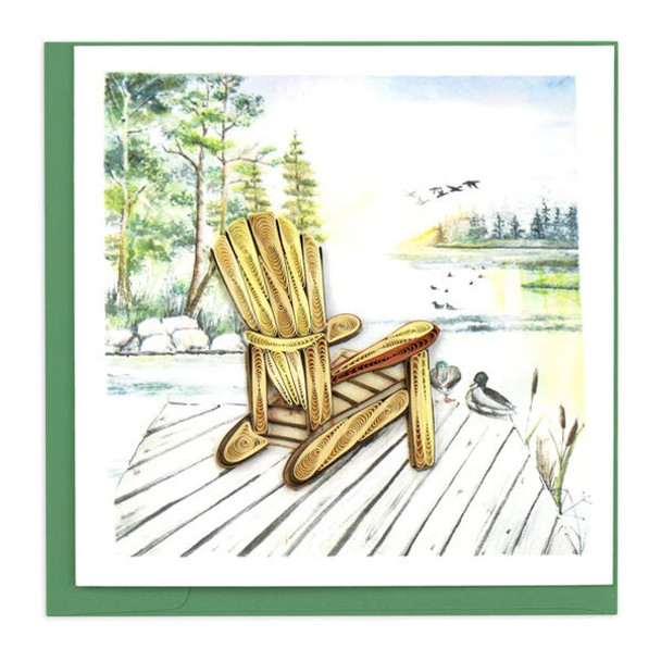Quilling Card Adirondack Lake Greeting Card